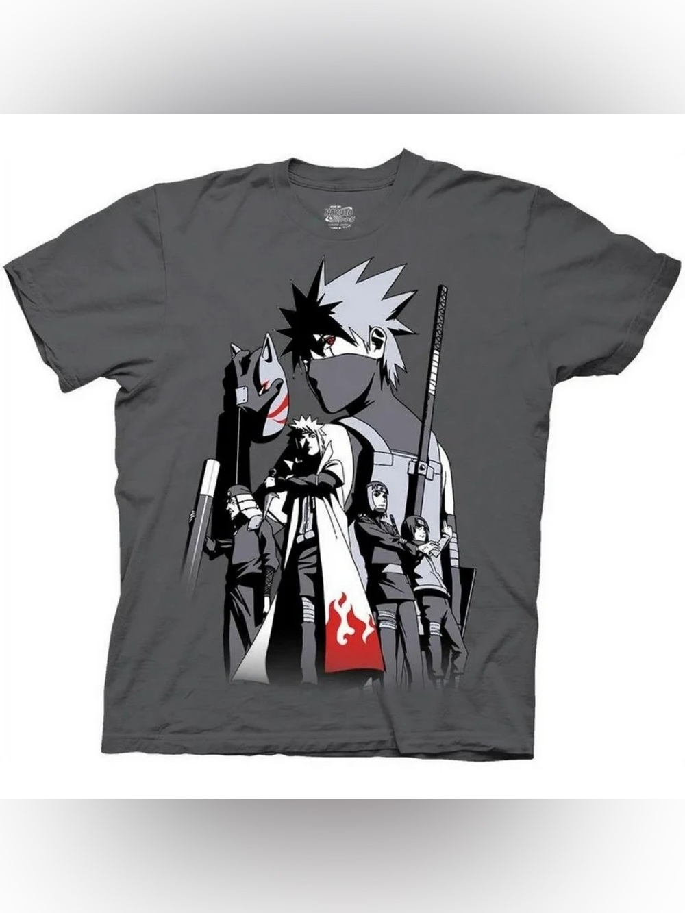 Naruto Shippuden Men's Kakashi Story Light Weight 100% Cotton Crew T-Shirt